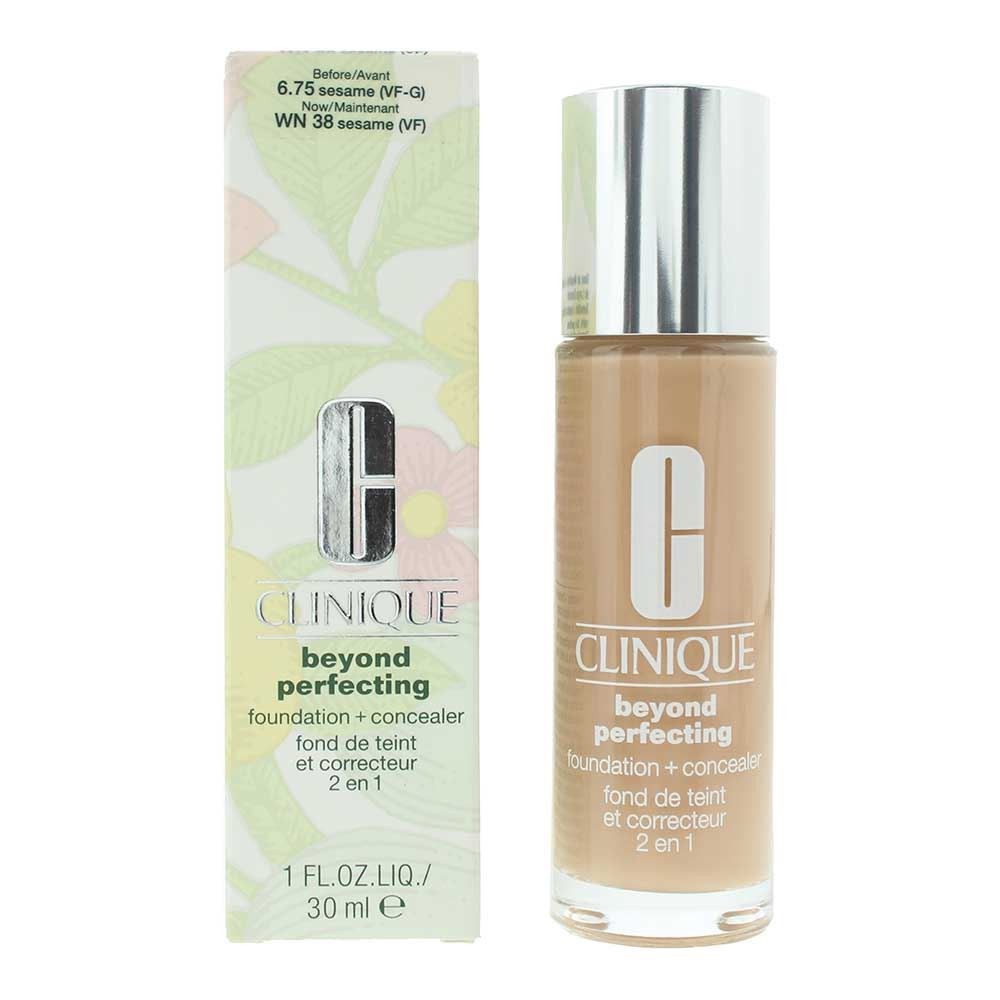 Clinique, Beyond Perfecting, Пълно покритие, Течна основа и коректор 2-в-1, 38, Сусам, 30 мл