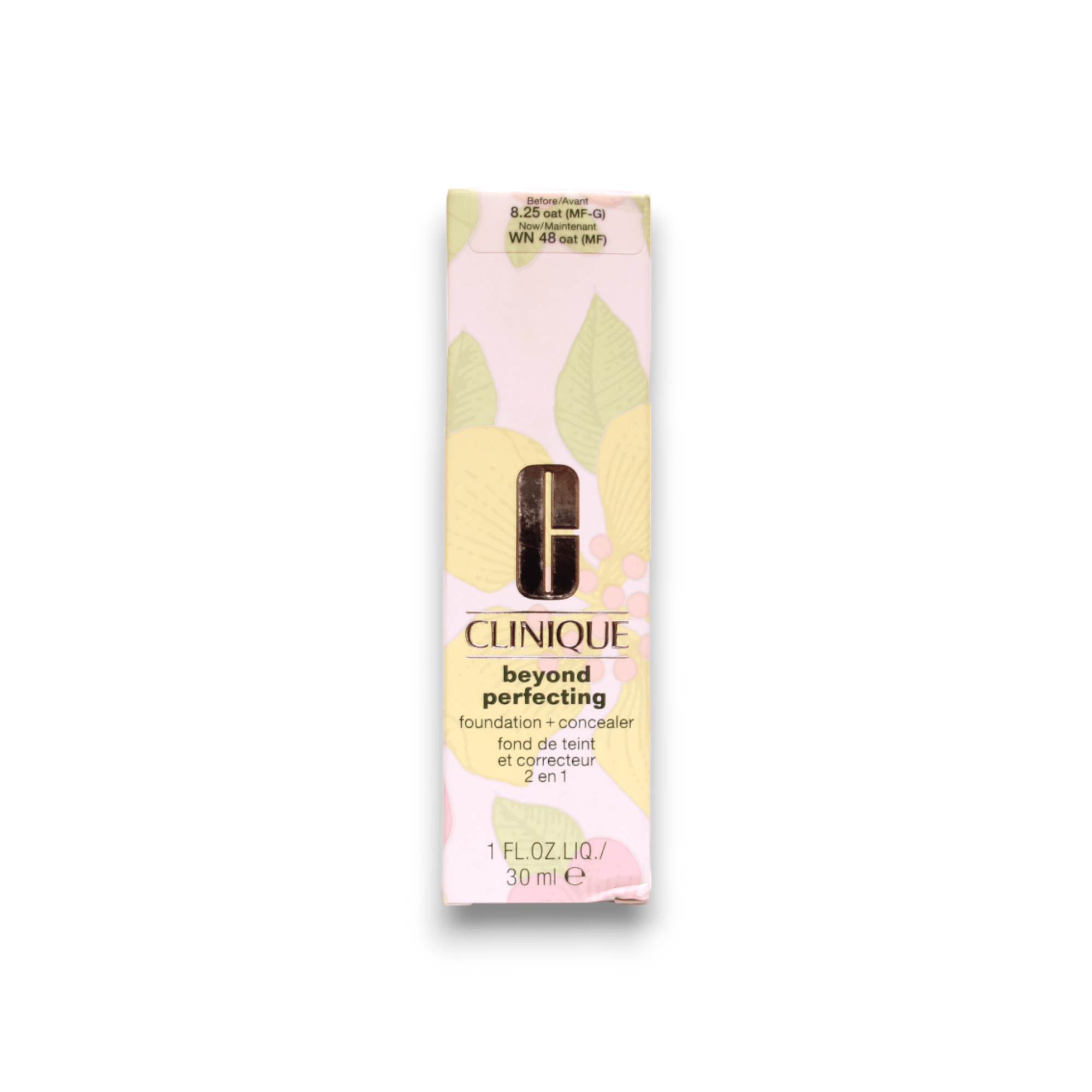 Clinique, Beyond Perfecting, Без парабени, Матиран завършек, Течна основа и коректор 2-в-1, 48, Овес, 30 мл