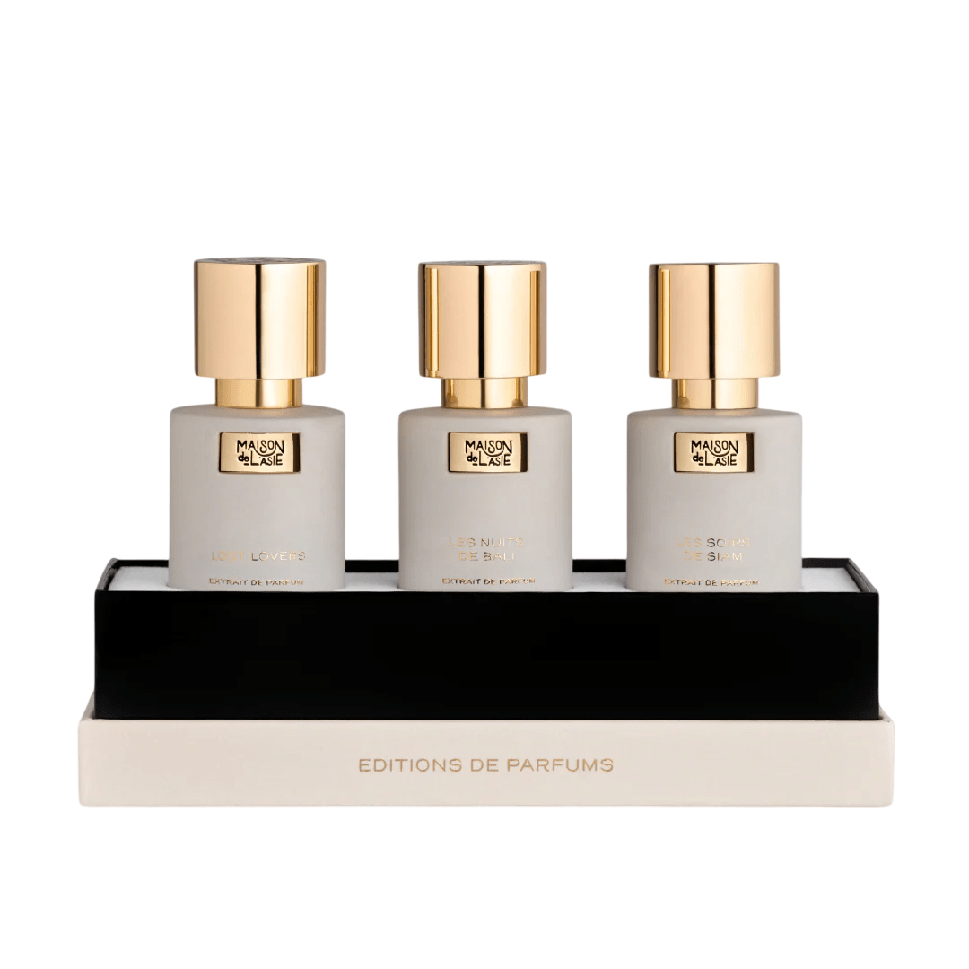 Editions De Parfums Ambre Set Maison De L'Asie: Lost Lovers, Extrait De Parfum, Unisex, 15 ml + Les Nuits De Bali, Extrait De Parfum, Unisex, 15 ml + Les Soirs De Siam, Extrait De Parfum, Unisex, 15 ml
