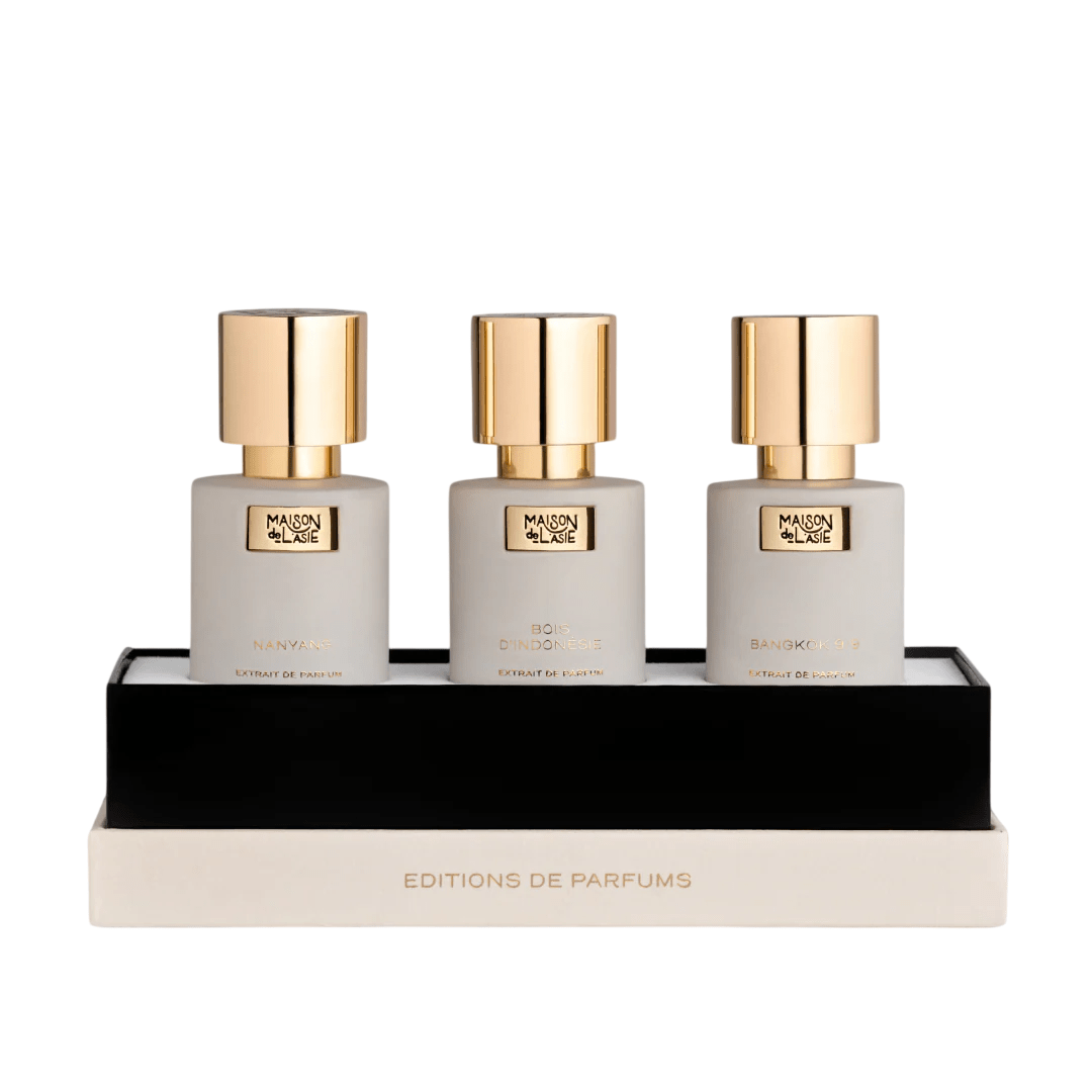 Editions De Parfums Fraiche Set Maison De L'Asie: Nanyang, Extrait De Parfum, Unisex, 15 ml + Bois d'Indonesie, Extrait De Parfum, Unisex, 15 ml + Bangkok 9/9, Extrait De Parfum, Unisex, 15 ml