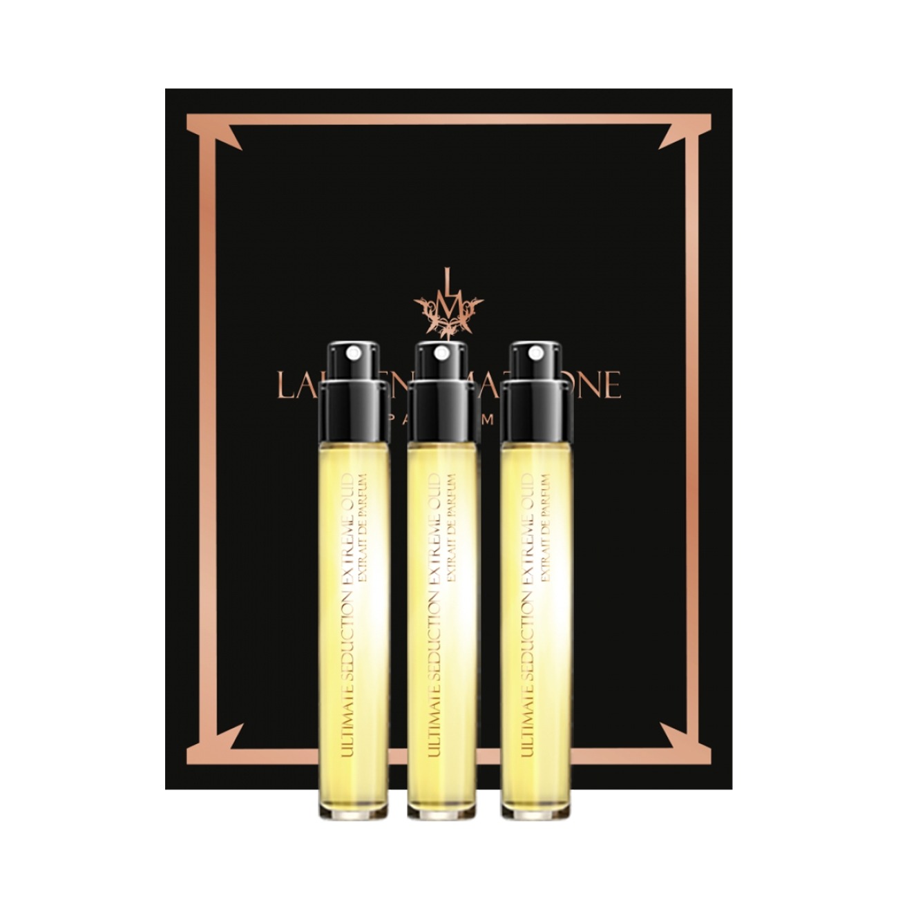 Трио комплект, Laurent Mazzone, Ultimate Seduction Oud, Екстракт от парфюм, Унисекс, 3 бр, 15 мл *Миниатюра