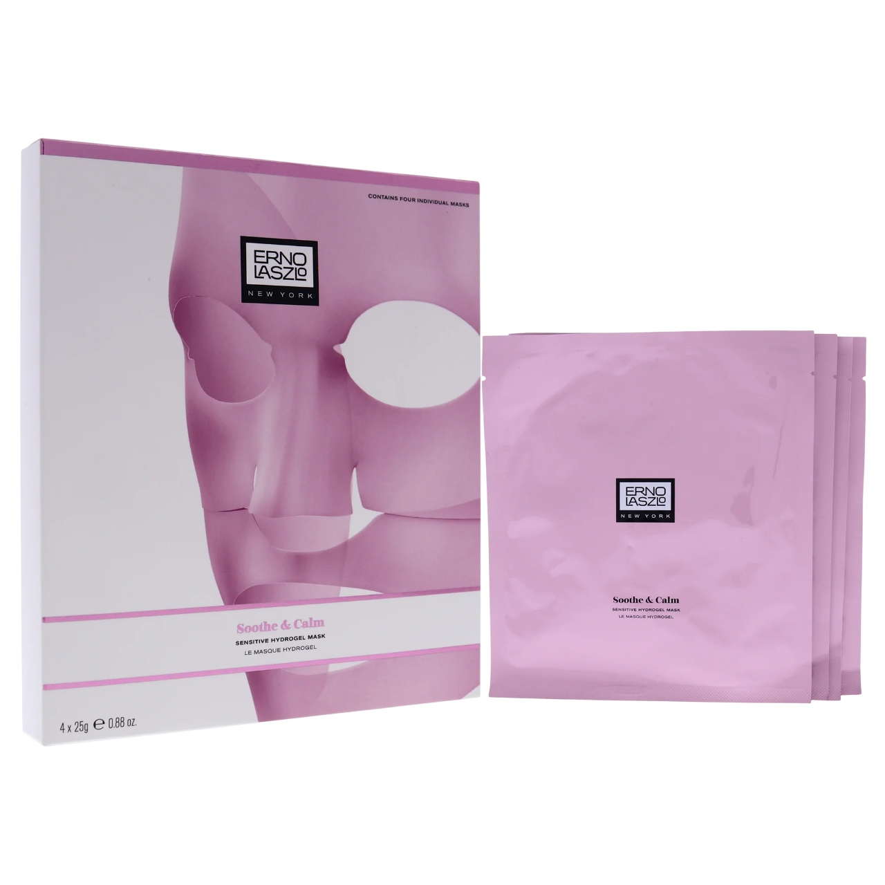 Erno Laszlo Комплект, Чувствителен хидрогел, Ретинол, Успокояваща и релаксираща, Лист-маска, Лице, 4 бр., 25 г