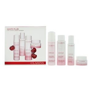 Set Clarins: White Plus, Hydrating, Day, Emulsion, For Face, 75 ml + White Plus, Brightening, Cleansing Foam, 150 ml + White Plus, Brightening, Lotion, For Face, 200 ml + White Plus, Brightening, Gel Mask, For Face, 50 ml