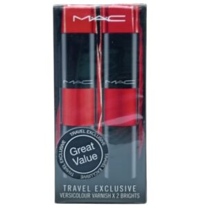 Дуо комплект, MAC, Versicolour Varnish, Сияещ, Блеск за устни, Ярък, 2 бр, 8.5 мл