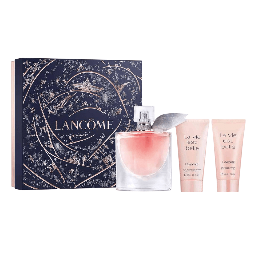 Set Lancome: La Vie Est Belle, Eau De Parfum, For Women, 50 ml + La Vie Est Belle, Hydrating, Body Lotion, 50 ml + La Vie Est Belle, Cleansing, Shower Gel, All Over The Body, For All Skin Types, 50 ml