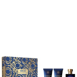 Set Versace: Dylan Blue, Eau De Toilette, For Men, 50 ml + Dylan Blue, Calming, After-Shave Balm, 50 ml + Dylan Blue, Shower Gel, For All Skin Types, 50 ml