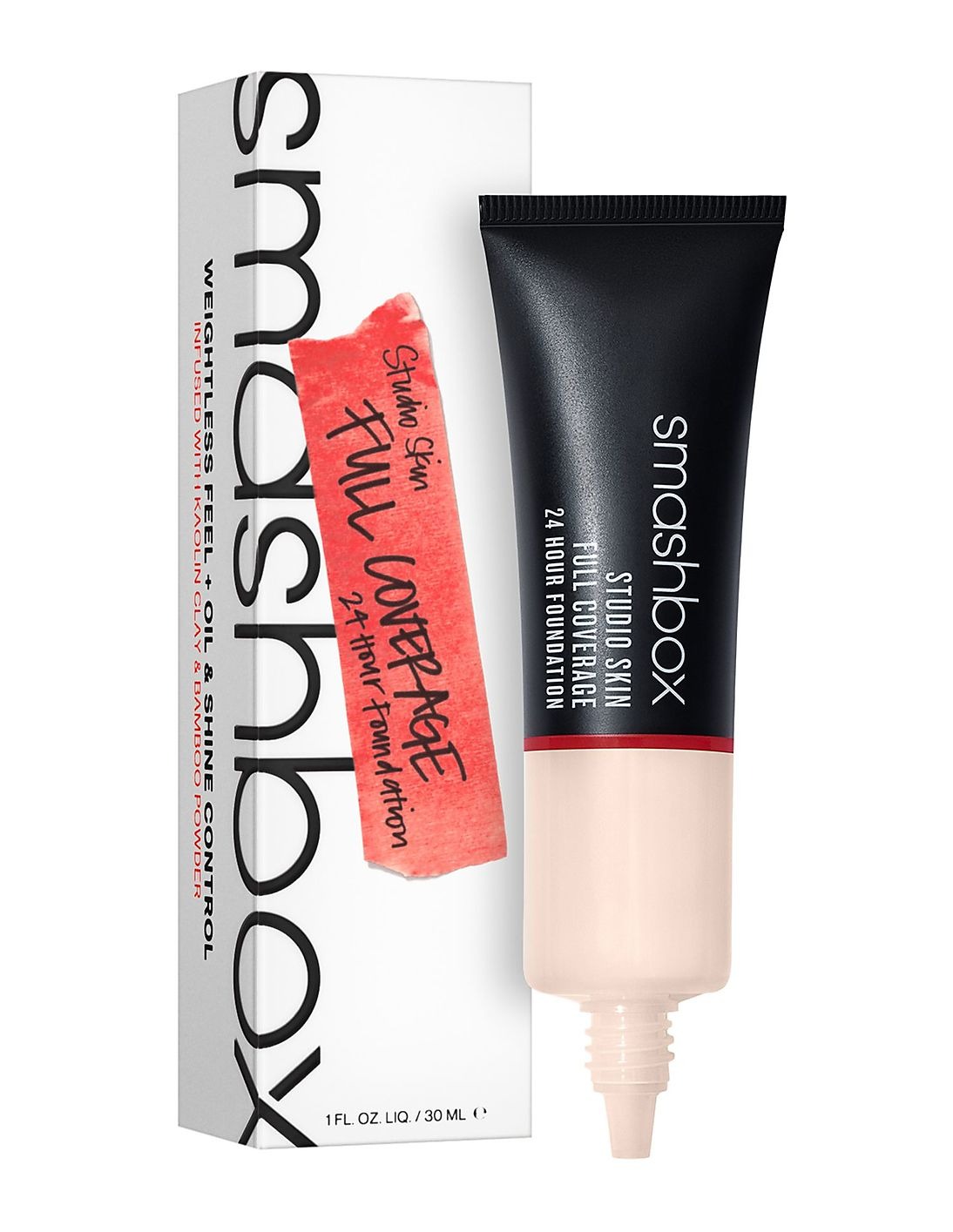Smashbox, Studio Skin, Високо покритие, Течна основа, 1, Справедлив тон, хладен с намеци на праскова, 30 мл