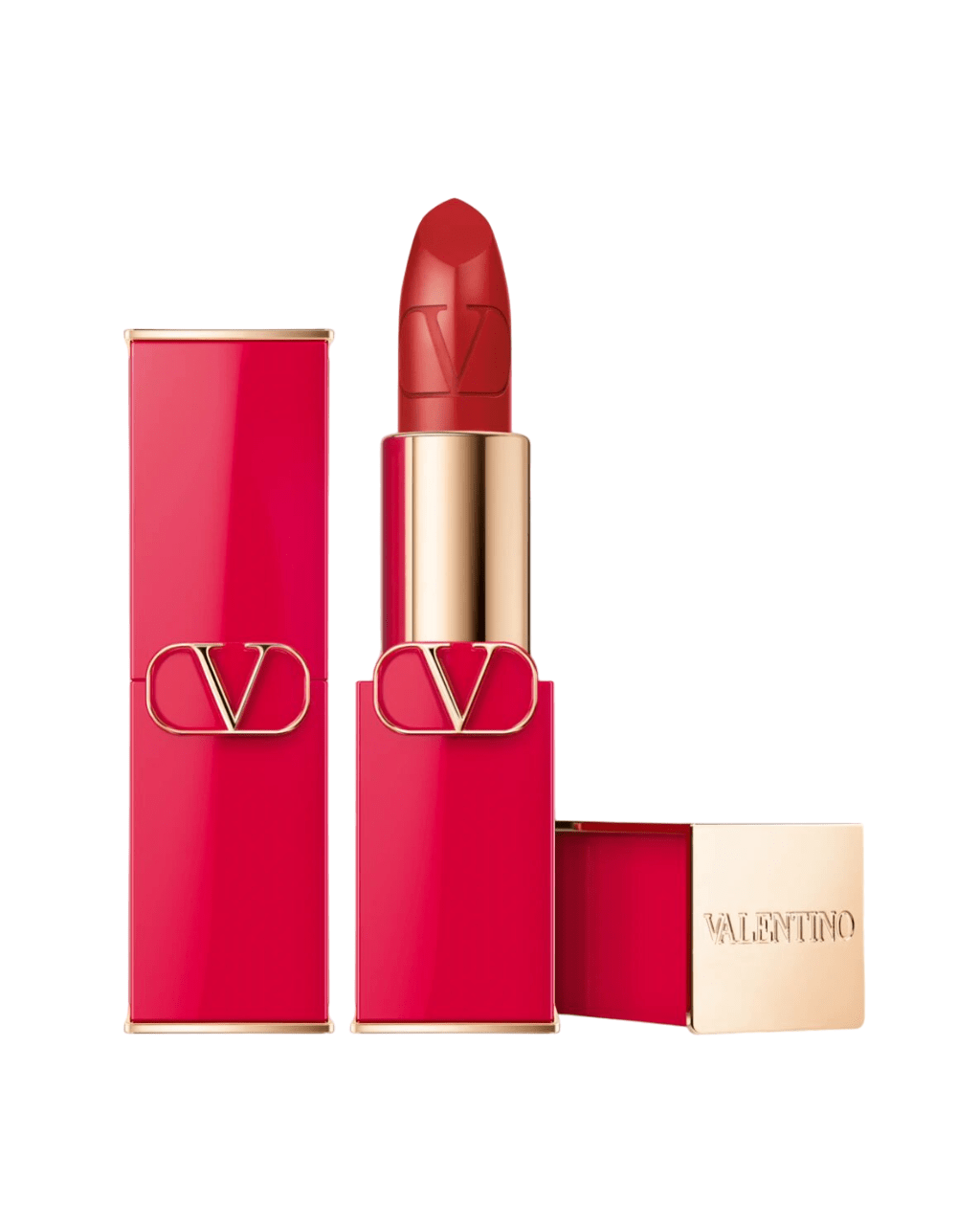 Valentino, Rosso, Сатенен финиш, Кремообразно червило, 205А, Презареждаема, 3.5 г
