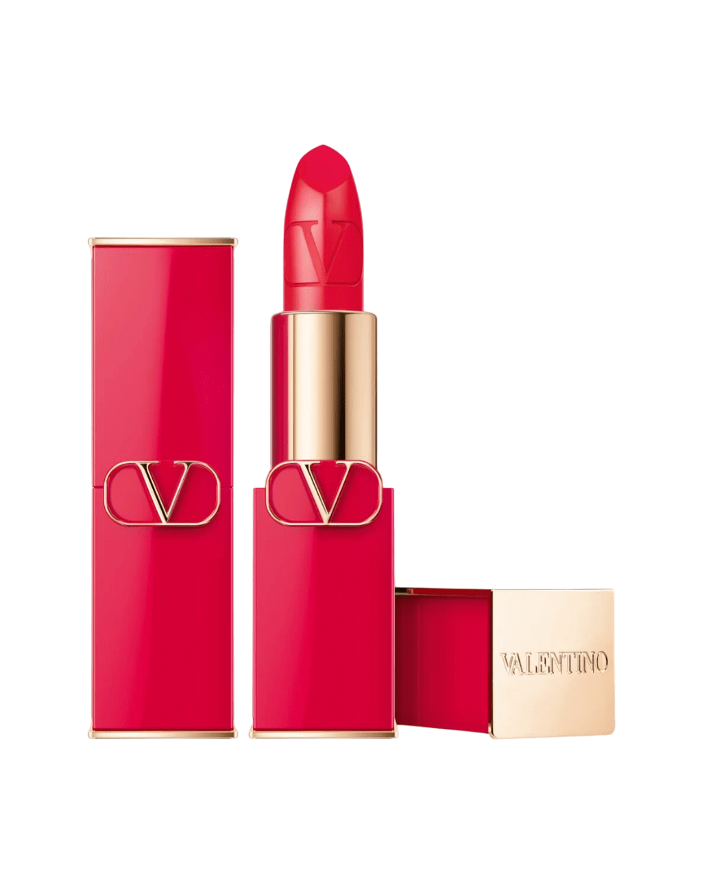 Valentino, Rosso, Сатенен финиш, Кремообразно червило, 404R, Презареждаема, 3.5 г