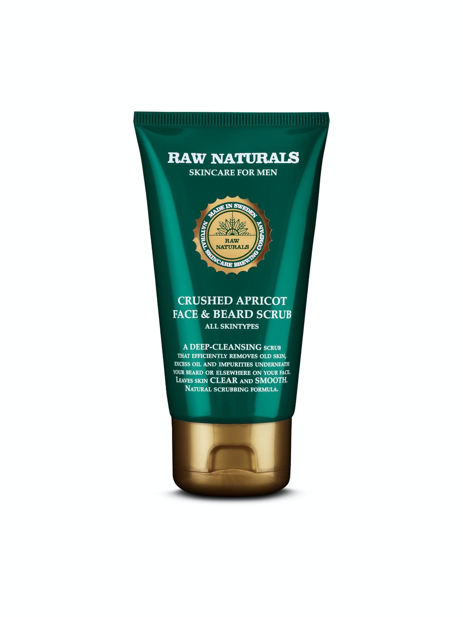 Raw Naturals, Apricot Face & Beard Scrub, Веган, Ексфолиращ скраб, 75 мл