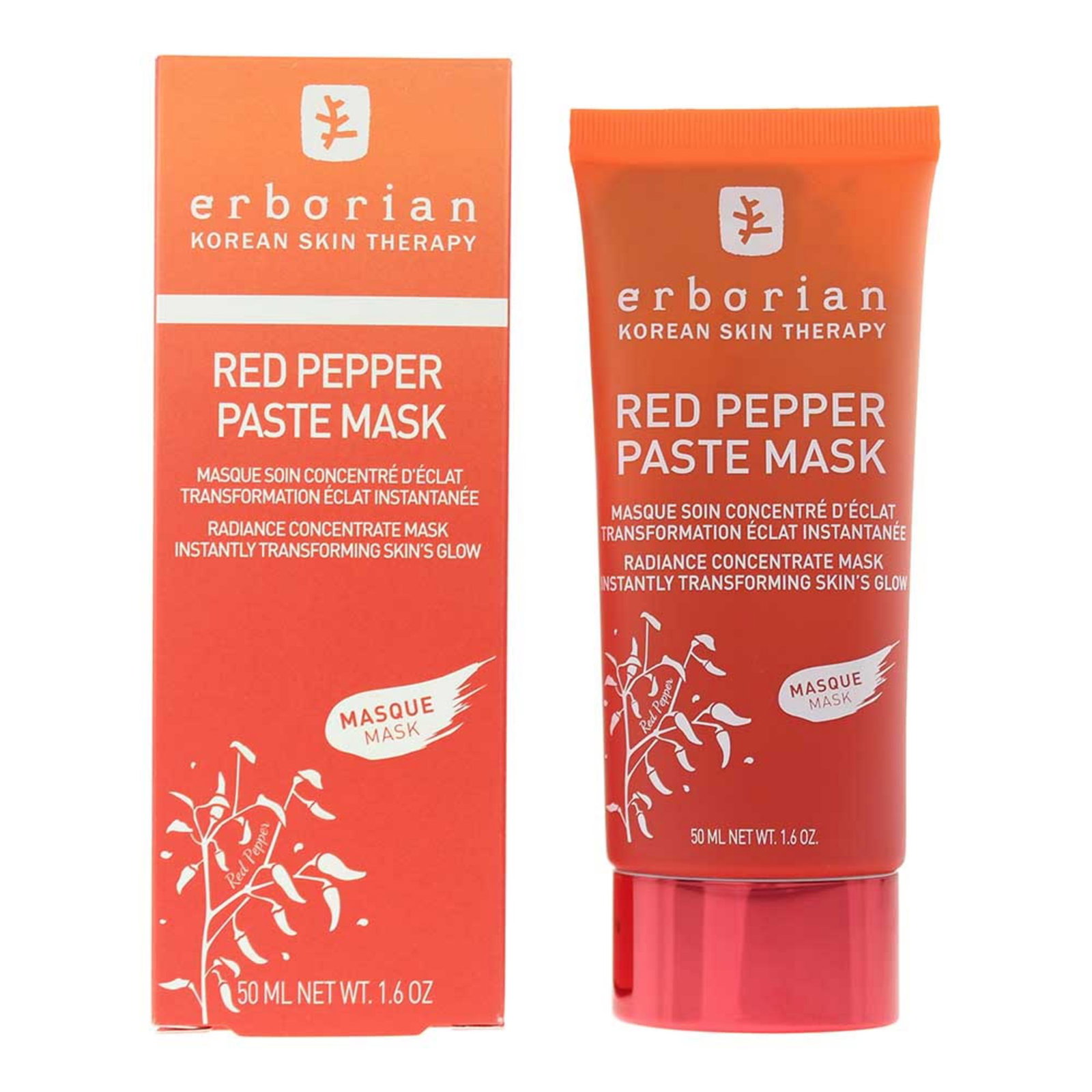 Erborian, Red Pepper, Red Pepper Extract, Увеличаване на блясъка, Крем маска, За лице, 50 мл