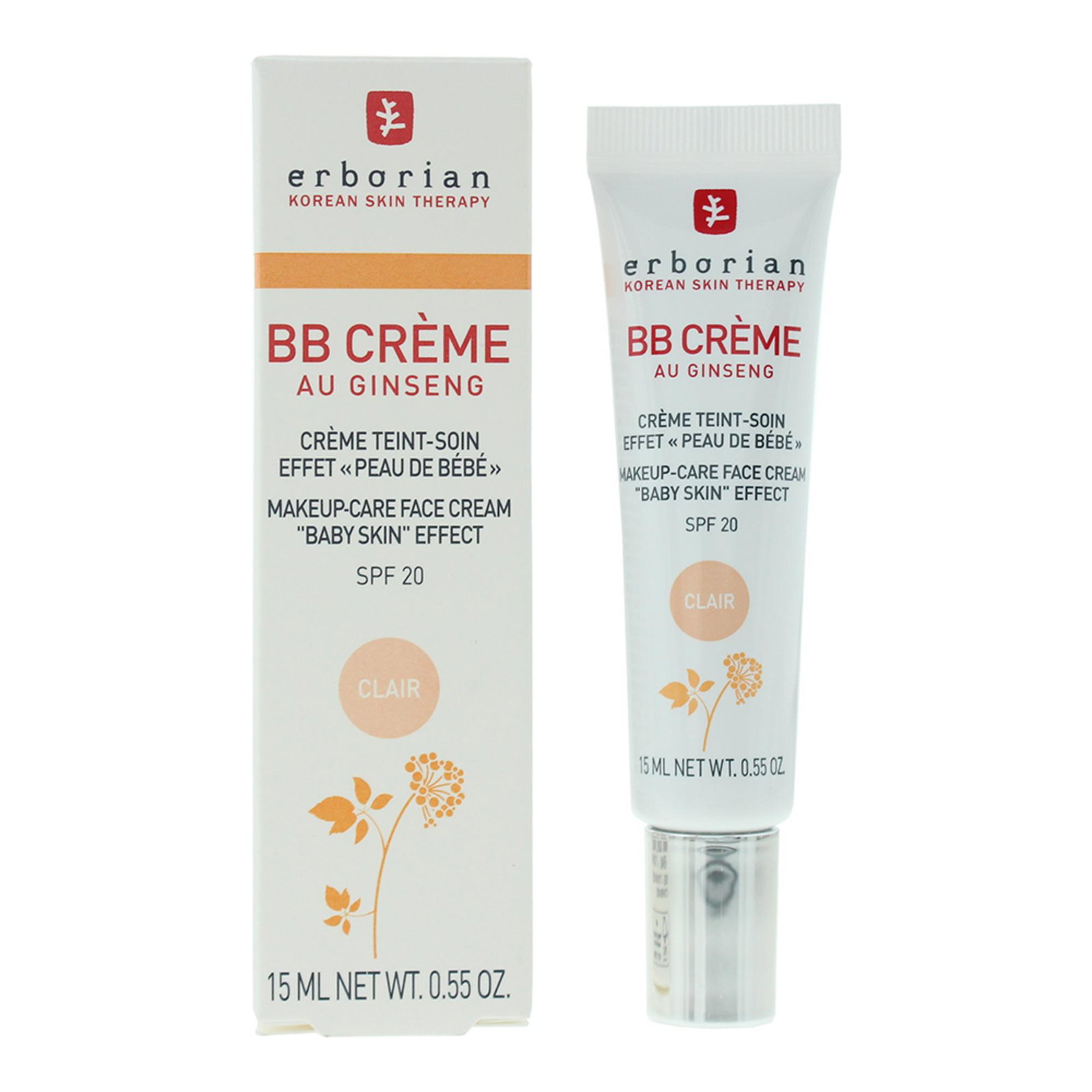 Erborian, B.B Cream, Женшен, Хидратиращ, ВВ крем, 02, Клер, SPF 20, 15 мл - Image 2