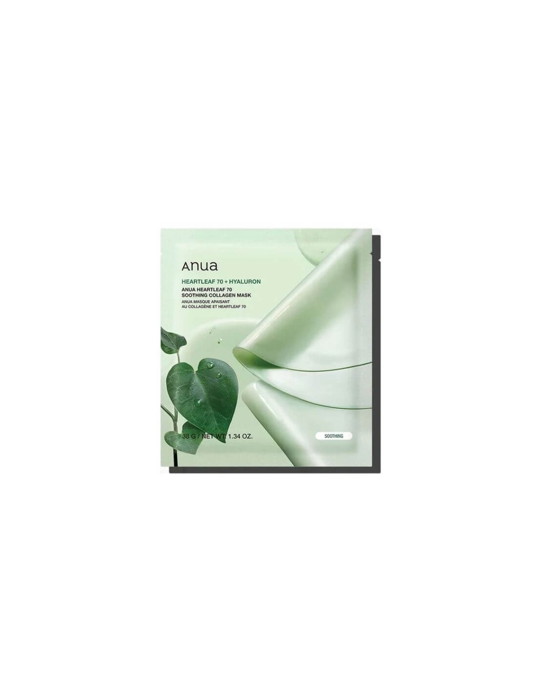 Anua, Heartleaf 70, Хиалурон, Успокояващ, Маска за лице, За лице, 28 мл
