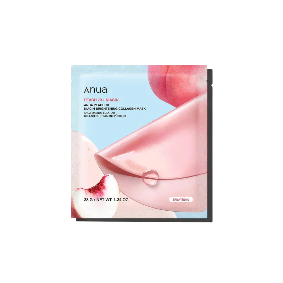 Anua, Peach 70, Колаген, Осветляване, Маска за лице, За лице, 38 г