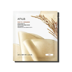 Комплект, Anua, Rice 70 Glow, Колаген, Сияние, Маска за лице, За лице, 4 бр, 38 г