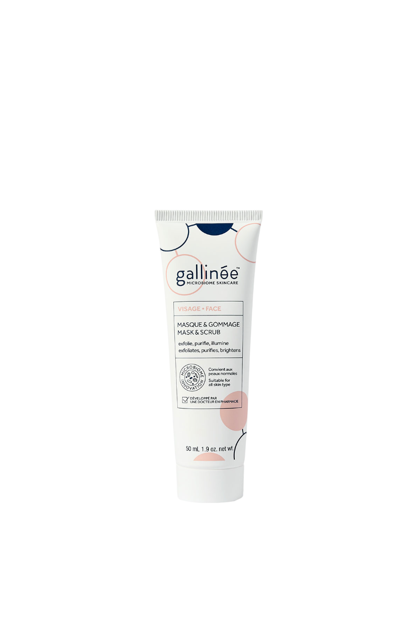 Gallinee, Microbiome Skincare, Пречистване, Скраб маска, За лице, 50 мл